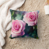 美モダンしい水彩ピンクローズコレクション クッション (ブランケット)