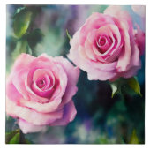 美モダンしい水彩ピンクローズコレクション タイル (正面)