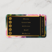 美モダンしい水彩ピンクローズコレクション 名刺 (裏面)