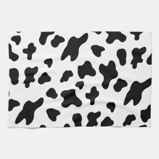 美モダンしい白黒の牛のパターン キッチンタオル (横)
