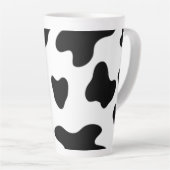 美モダンしい白黒の牛 カフェラテマグ (右アングル)