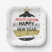 美モダンしカラフルき新年 ペーパープレート (正面)