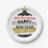 美モダンしカラフルき新年 ペーパープレート (正面)