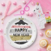 美モダンしカラフルき新年 ペーパープレート (パーティー)