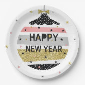 美モダンしカラフルき新年 ペーパープレート (正面)