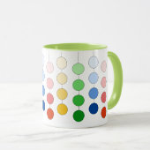 美モダン数々の色のぶら下がった円 マグカップ (正面右)