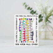 美ユニークしく1つのダイバーシティお祝い ポストカード (スタンド正面)