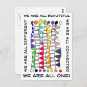 美ユニークしく1つのダイバーシティお祝い ポストカード (正面/裏面)