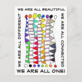 美ユニークしく1つのダイバーシティお祝い ポストカード (正面)