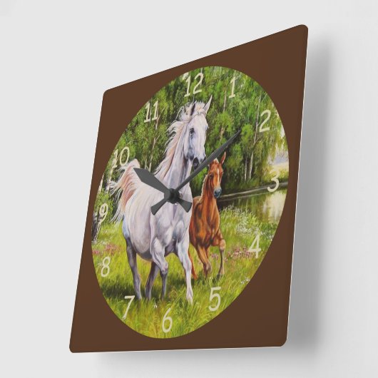 美ランニングしいファインアート スクエア壁時計 (傾斜)