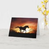 美ランニングしい馬の札 カード (黄色い花)