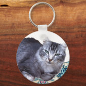 美リラックスしい猫 キーホルダー (正面)