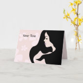 美人グリーテかわいらしィングカード カード (黄色い花)