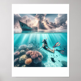 美人ダイバーは沈んだ船を見つける ポスター