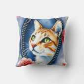 美人気があるしいかわいい水彩猫コレクション クッション (裏面)