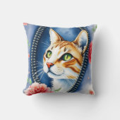美人気があるしいかわいい水彩猫コレクション クッション (正面)