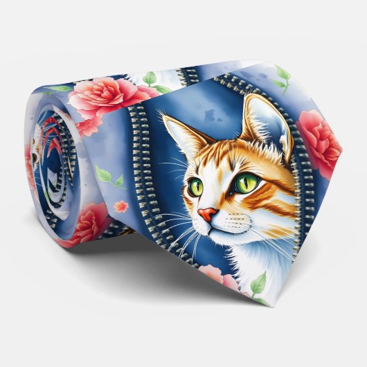 美人気があるしいかわいい水彩猫コレクション ネクタイ (ロール)