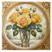 美人気があるしいイエローローズコレクション タイル (正面)