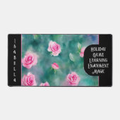 美人気があるしい水彩ピンクローズコレクション デスクマット (正面)