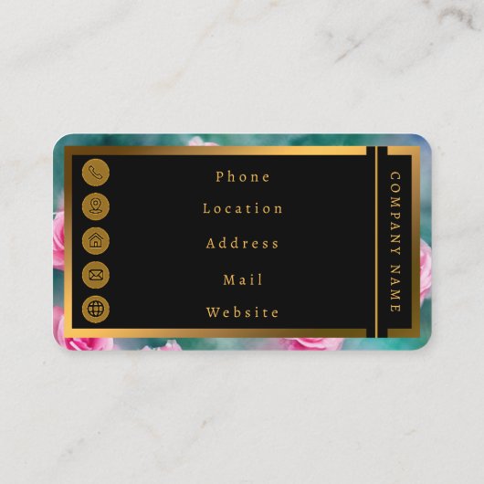 美人気があるしい水彩ピンクローズコレクション 名刺 (裏面)