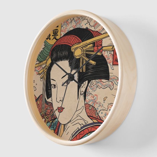 美人画・アバンギャルド江戸絵巻 壁時計 (傾斜)