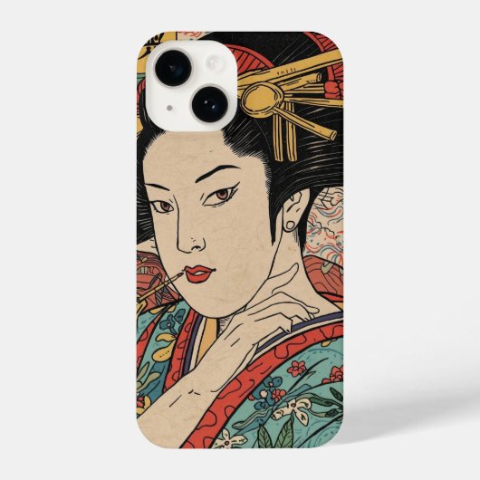 美人画・アバンギャルド江戸絵巻 iPhoneケース (裏面)