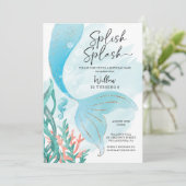 美人魚の女の子の誕生日パーティー 招待状 (スタンド正面)