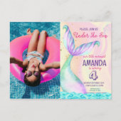 美人魚の尾 水彩画 誕生日 海の下 ポストカード (正面)