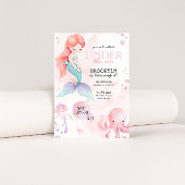 美人魚の海の少女の誕生日パーティー 招待状