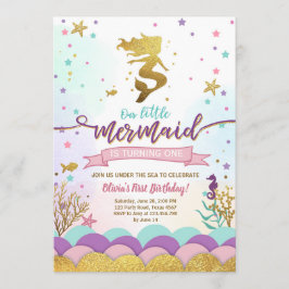 美人魚の海の誕生日招待状 パープル 招待状
