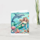 美人魚の海辺の沿岸 サンキューカード (正面)