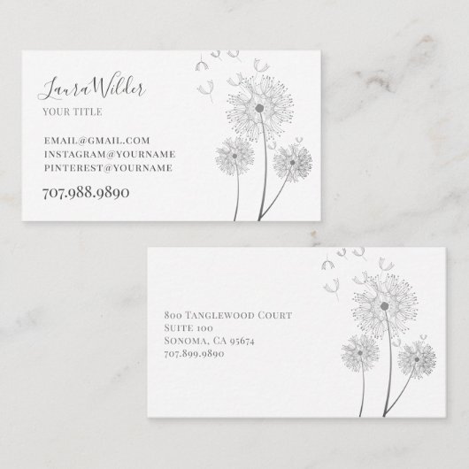 美仁和図解入りの、写真付きの院風吹花 名刺 (正面/裏面)