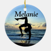 美体操パーソナライズされたオーナメント セラミックオーナメント (裏面)