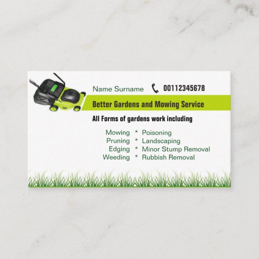 美化及び刈る名刺 名刺 (正面)