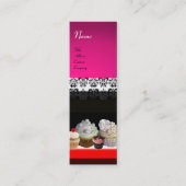 美味しいカップケーキ砂漠のショップピンク紫バイオレット スキニー名刺 (正面)