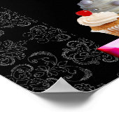 美味しいカップケーキ砂漠のショップピンク紫バイオレット ポスター (角)