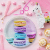 美味しいカラフルマカロン ペーパープレート (パーティー)