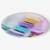 美味しいカラフルマカロン ペーパープレート (アングル)