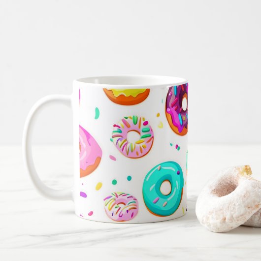 美味しいクリームドーナツの模様 コーヒーマグカップ (ドーナツ)
