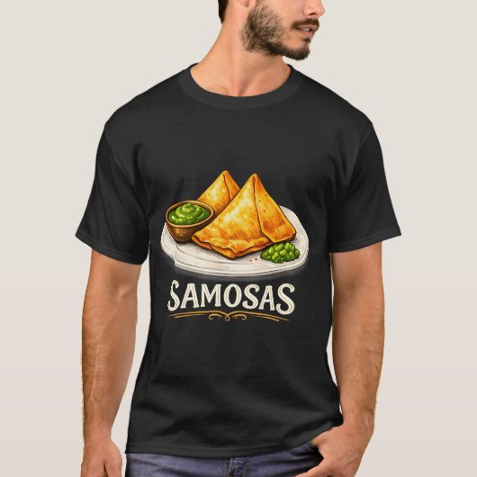 美味しいサモサのイラスト Tシャツ (正面)