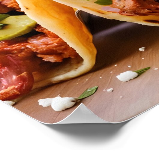 美味しいタコス:メキシコのファストフードを象徴 ポスター (角)