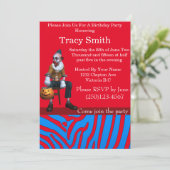 美味しいパーティーピエロ誕生日招待状 招待状 (スタンド正面)