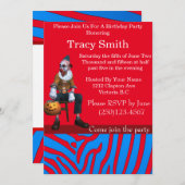 美味しいパーティーピエロ誕生日招待状 招待状 (正面/裏面)