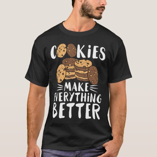 美味しいビスケットは全て良いクッキーにする Tシャツ (正面)