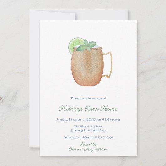 美味しくて酔っ払ったクリスマスドリンクカクテルパーティーI 招待状 (正面)