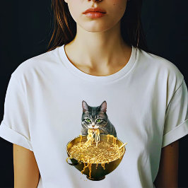 美味なラーメンねこ - ペットのラーメン Tシャツ