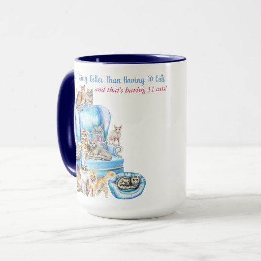 美図解入りの、写真付きのし熱狂するい猫のカスタマイズ女 マグカップ (正面左)