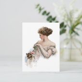 美女が子猫を飼う ポストカード (スタンド正面)