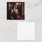 美女が着ていることだ スクエア名刺 (正面/裏面)