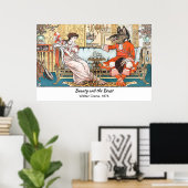 美女と野獣のビクトリア風キャプション付き ポスター (ホームオフィス)